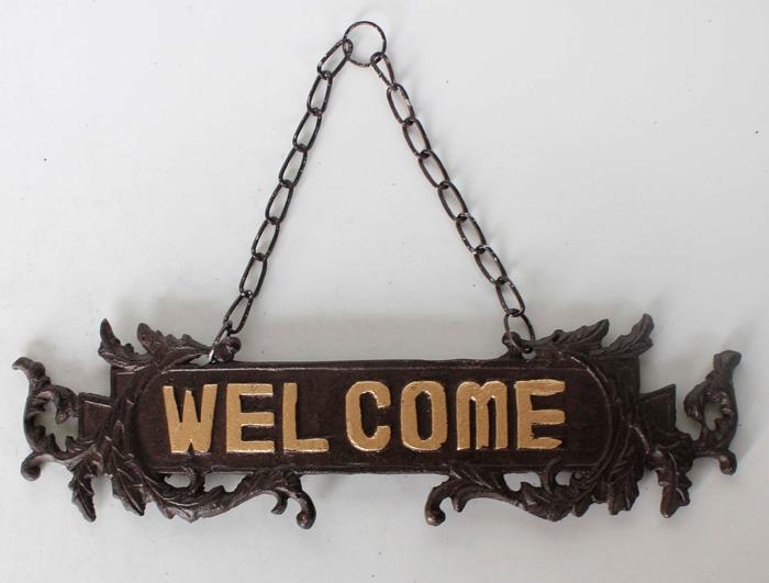 Cast Iron Welcome Sign AI14131