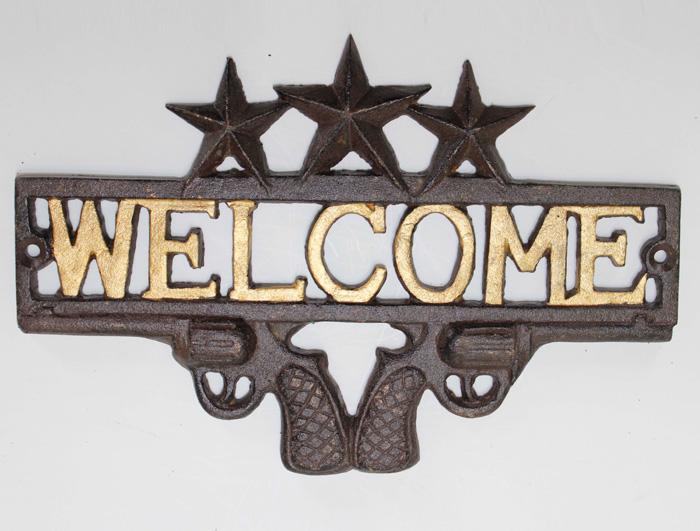 Cast Iron Welcome Sign AI14217