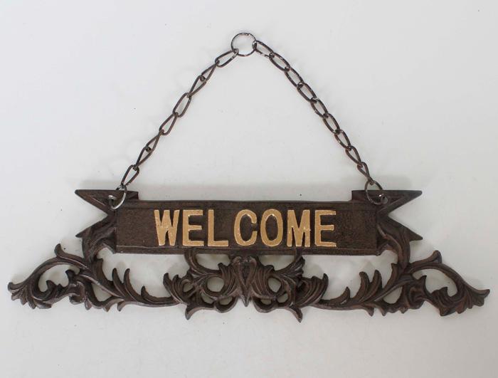 Cast Iron Welcome Sign AI14386