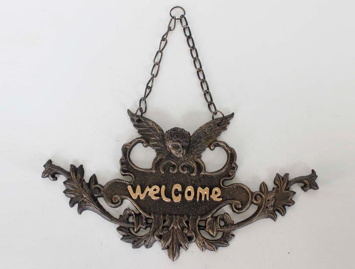 Cast Iron Welcome Sign AI14444