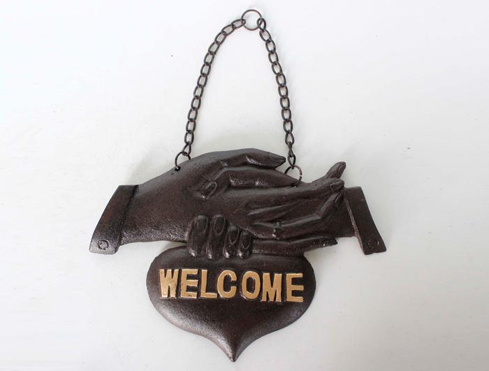 Cast Iron Welcome Sign AI14575